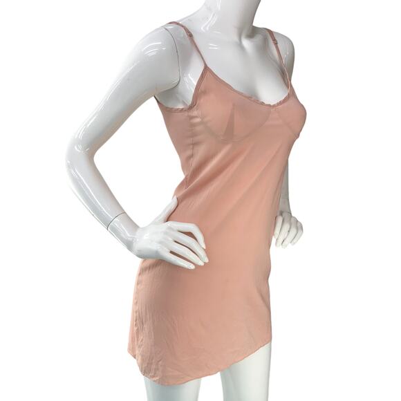 Fleur Du Mal Womens Size S Slip Dress Silk Short Double Scoop Adjustable Pink - Picture 10 of 15
